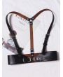 Black Gothic Punk PU Leather Belt Harness