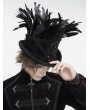 Devil Fashion Black Retro Gothic Feather Embellished Top Hat for Men