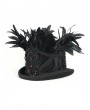 Devil Fashion Black Retro Gothic Feather Embellished Top Hat for Men