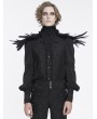Devil Fashion Black Gothic Vintage Feather Fur Beaded Collar for Men
