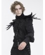 Devil Fashion Black Gothic Vintage Feather Fur Beaded Collar for Men
