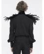Devil Fashion Black Gothic Vintage Feather Fur Beaded Collar for Men