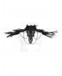 Devil Fashion Black Gothic Vintage Feather Fur Beaded Collar for Men