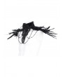 Devil Fashion Black Gothic Vintage Feather Fur Beaded Collar for Men