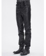 Devil Fashion Black Gothic Punk Buckle Strap Layered Chain Pants for Men