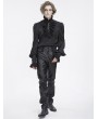 Devil Fashion Black Gothic Punk Buckle Strap Layered Chain Pants for Men