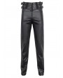 Devil Fashion Black Gothic Punk Buckle Strap Layered Chain Pants for Men