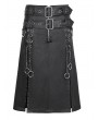 Devil Fashion Black Gothic Punk Rock Buckled Double Slit Skirt for Men