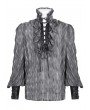 Devil Fashion Retro Gothic Ruffled Lace-Up Long Sleeve Shirt for Men