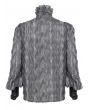 Devil Fashion Retro Gothic Ruffled Lace-Up Long Sleeve Shirt for Men