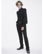 Devil Fashion Black Retro Gothic Lace Applique Long Puff Sleeve Shirt for Men