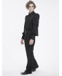 Devil Fashion Black Retro Gothic Lace Applique Long Puff Sleeve Shirt for Men