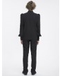 Devil Fashion Black Retro Gothic Lace Applique Long Puff Sleeve Shirt for Men