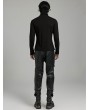 Punk Rave Black Gothic Punk Zipper Paneled Fit Casual Pants for Men