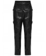 Punk Rave Black Gothic Punk Zipper Paneled Fit Casual Pants for Men
