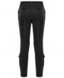Punk Rave Black Gothic Punk Slim Fit Casual Denim Pants for Men