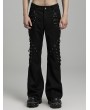 Punk Rave Black Gothic Punk Personalized Splicing Flare Pants for Men