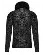 Punk Rave Black Gothic Retro Ruffled High Collar Pattern Velvet Shirt for Men