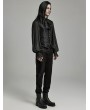 Punk Rave Black Gothic Retro Jacquard Flower Pattern Waistcoat for Men