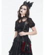 Devil Fashion 
Wine Red Gothic Retro Velvet Lace Applique Chain Strap Shoulder Bag