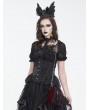 Devil Fashion 
Wine Red Gothic Retro Velvet Lace Applique Chain Strap Shoulder Bag