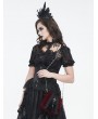 Devil Fashion 
Wine Red Gothic Retro Velvet Lace Applique Chain Strap Shoulder Bag