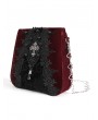 Devil Fashion 
Wine Red Gothic Retro Velvet Lace Applique Chain Strap Shoulder Bag