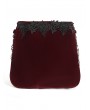 Devil Fashion 
Wine Red Gothic Retro Velvet Lace Applique Chain Strap Shoulder Bag