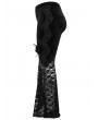 Punk Rave Black Gothic Velvet and Lace Feather Flower Flared Plus Size Pants for Women