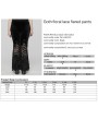 Punk Rave Black Gothic Velvet and Lace Feather Flower Flared Plus Size Pants for Women