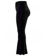 Punk Rave Black and Violet Gothic Velvet Flared Plus Size Pants for Women