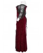 Punk Rave Black and Red Gothic Romantic Off-Shoulder Embossed Velvet Plus Size Long Dress