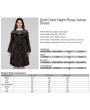 Punk Rave Black Gothic Retro Dark Night Rose Velvet Plus Size Mid-Length Dress