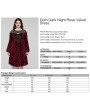 Punk Rave Black and Red Gothic Retro Dark Night Rose Velvet Plus Size Mid-Length Dress