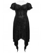 Punk Rave Black Gothic Dark Rose Velvet Mesh Irregular Plus Size Dress