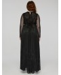 Punk Rave Black Gothic Sexy Deep V-Neck Hollow-Out Plus Size Long Dress