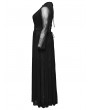 Punk Rave Black Gothic Sexy Deep V-Neck Hollow-Out Plus Size Long Dress