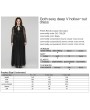Punk Rave Black Gothic Sexy Deep V-Neck Hollow-Out Plus Size Long Dress