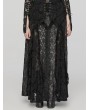 Punk Rave Black Gothic Dark Pattern Lace Splicing Plus Size Long Skirt