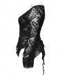 Punk Rave Black Gothic V-Neck Sexy Perspective Lace Plus Size Top for Women