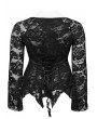Punk Rave Black Gothic V-Neck Sexy Perspective Lace Plus Size Top for Women