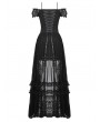 Dark in love Black Gothic Noble Romantic Lace High-Low Party Dress