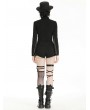 Dark in love Black Gothic Punk Metallic Hollow Out Zipper Top for Women