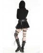 Dark in love Black Gothic Sexy Fitted Hooded Hollow-Out T-Shirt for Women