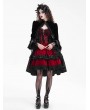 Devil Fashion Black Vintage Gothic Velvet Open Front Tail Coat for Women