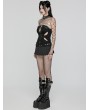 Punk Rave Black Gothic Personalized Sexy Mini Pleated Skirt