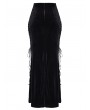 Punk Rave Black Gothic Retro Embroidery Velvet Fishtail Skirt