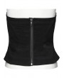 Punk Rave Black Sexy Gothic Punk Hollow Out Back Zipper Tube Top for Women