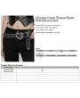 Punk Rave Black Gothic Vintage Heart Shape Rhinestone Faux Leather Belt