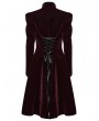 Punk Rave Black and Red Retro Gothic Velvet Symmetric Embroidery Party Coat for Women